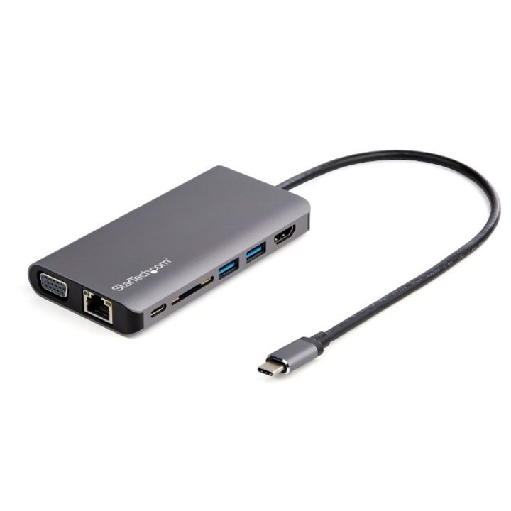 Statie de andocare si replicator de porturi USB 3.2, Startech, Gen 1 (3.1 Gen 1) tip C, DKT30CHVAUSP, Negru/Gri