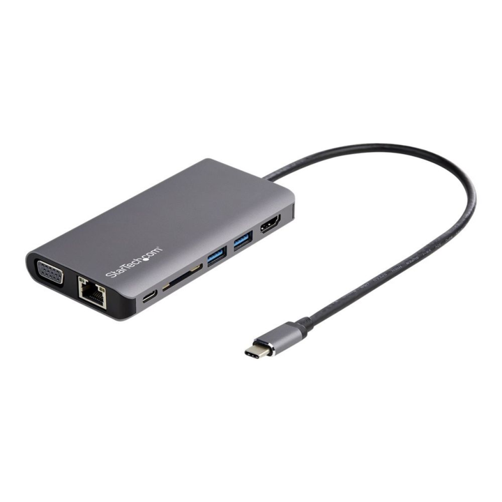USB 3.2 докинг станция и порт репликатор, Startech, Gen 1 (3.1 Gen 1) тип C, DKT30CHVAUSP, черен/сив