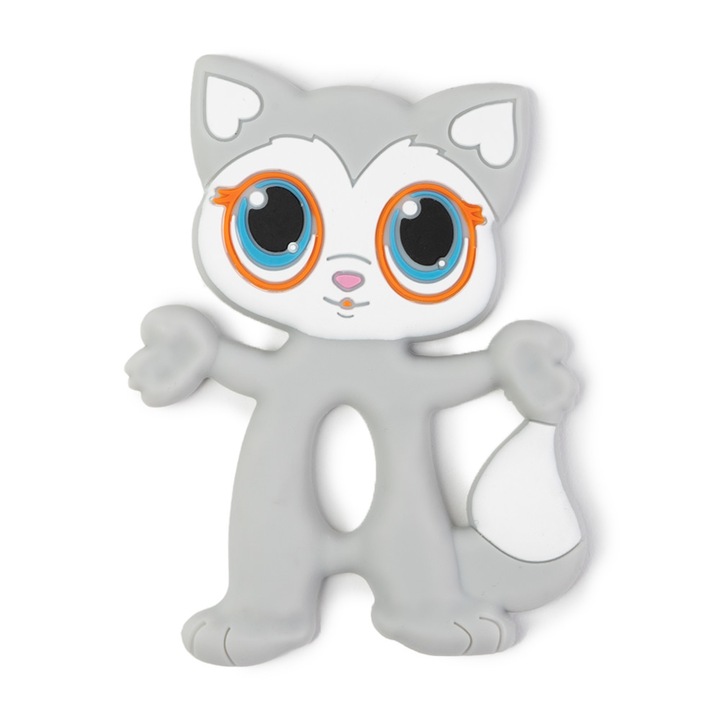 Szürke szilikon fogászati játék - Nurio Kitten