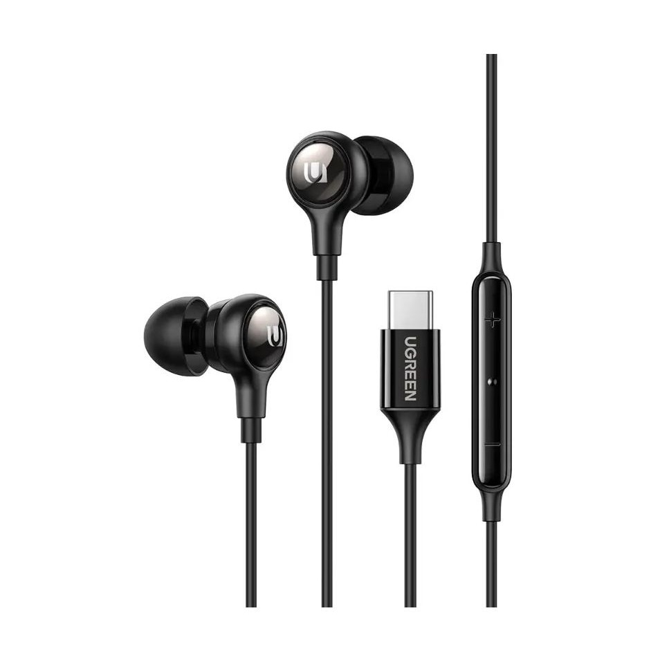 Casti Ugreen intraauriculare butoni, pentru smartphone, microfon pe fir, conectare prin USB Type-C