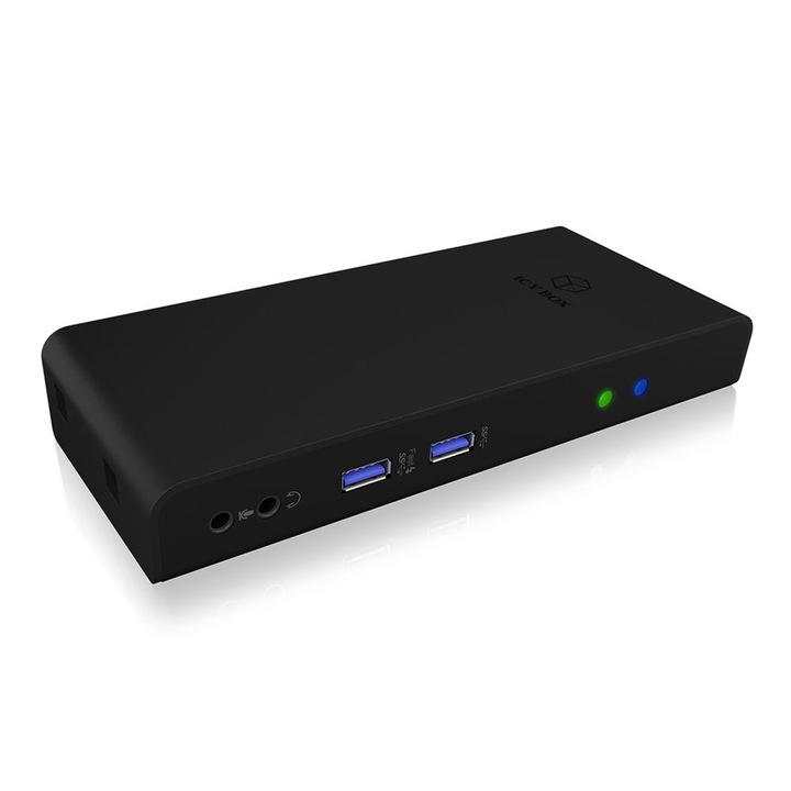 ICY BOX IB-DK2251AC Vezetékes USB 3.2 Gen 2 (3.1 Gen 2) Type-A Fekete (IB-DK2251AC)