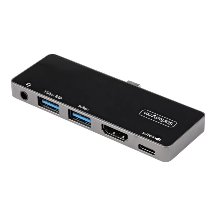 USB 3.2 докинг станция и порт репликатор, Startech, Gen 1 (3.1 Gen 1), Type C, кабелен, DKT30ICHPD, сребрист