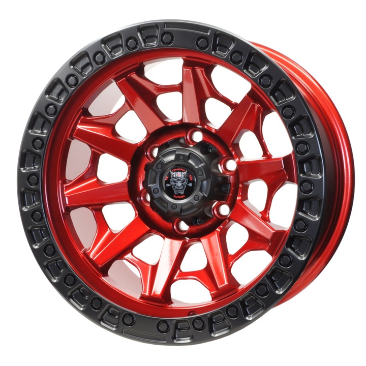 Set 4 jante, PDW, Toro Corsa, JT127, 16x8.5 inch, Rosu/Negru