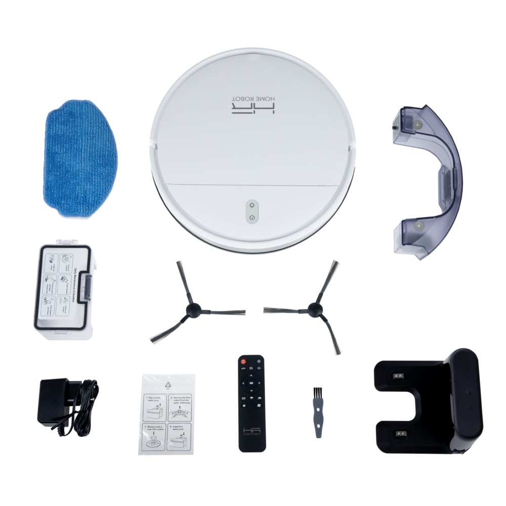 Robot aspirator smart HOME ROBOT RV500, umed-uscat, Wi-Fi, putere 2000 Pa, 200 ml