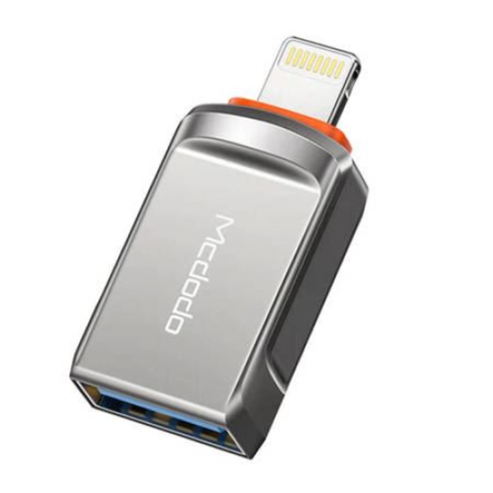 Adaptor OTG, McDodo, Adaptor USB-A 3.0 la Lightning, Gri