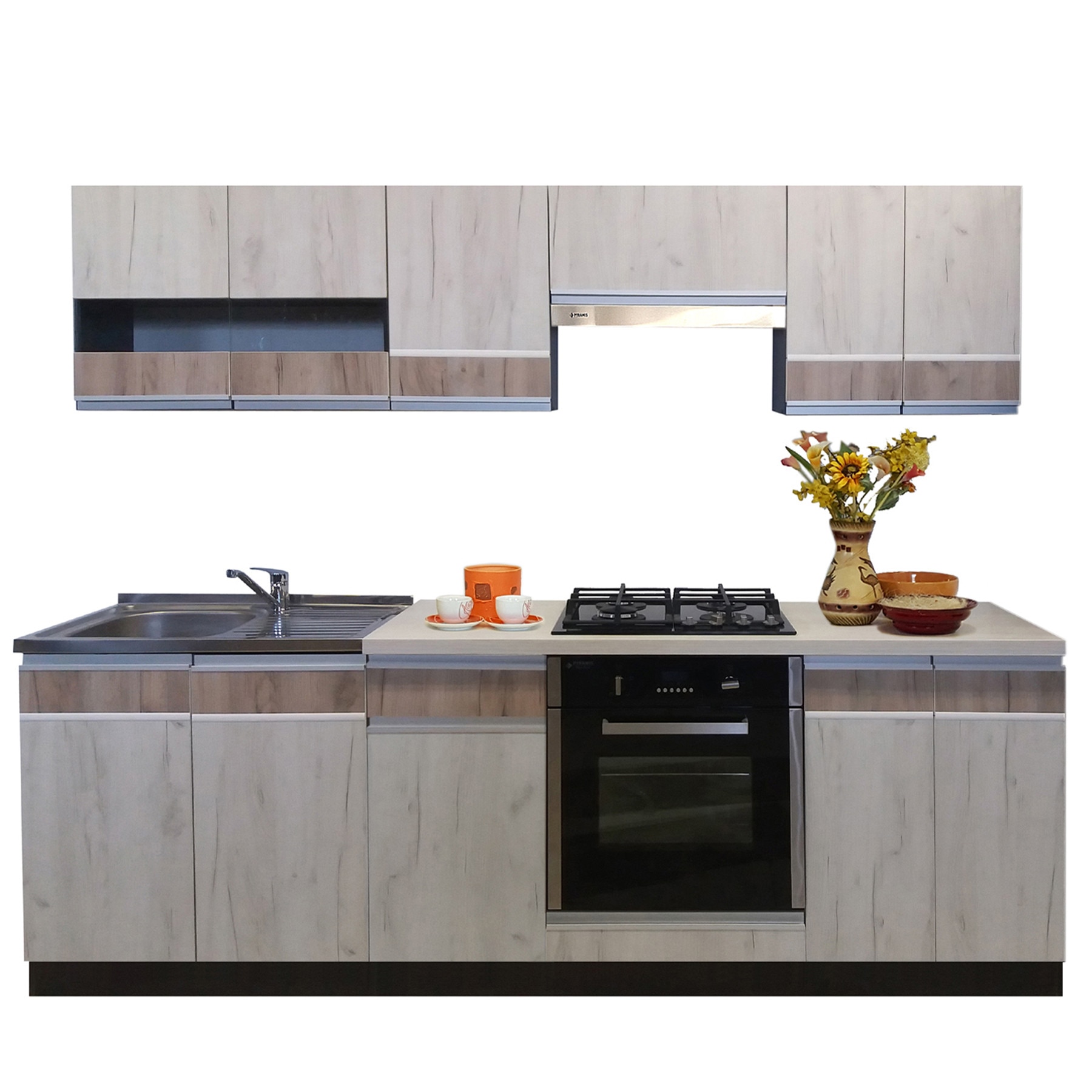 Set Bucatarie Sara 2A, Genarom, K001 / K002, 240 x 195,5 x 60 cm