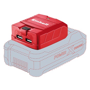 Adaptor USB Einhell Power-X-Change pentru acumulatori, TE-CP 18 Li USB-Solo, 18 V, iesire 5 V, 2.1 A Adaptor USB Einhell Power-X-Change pentru acumulatori, TE-CP 18 Li USB-Solo, 18 V, iesire 5 V, 2.1 A