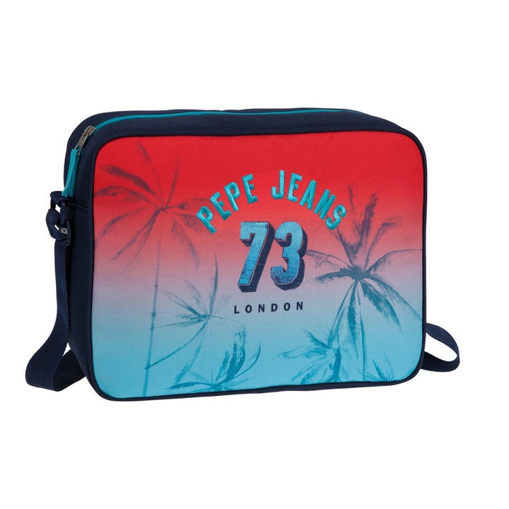 Geanta laptop Pepe Jeans Dario, 14", Rosu azur