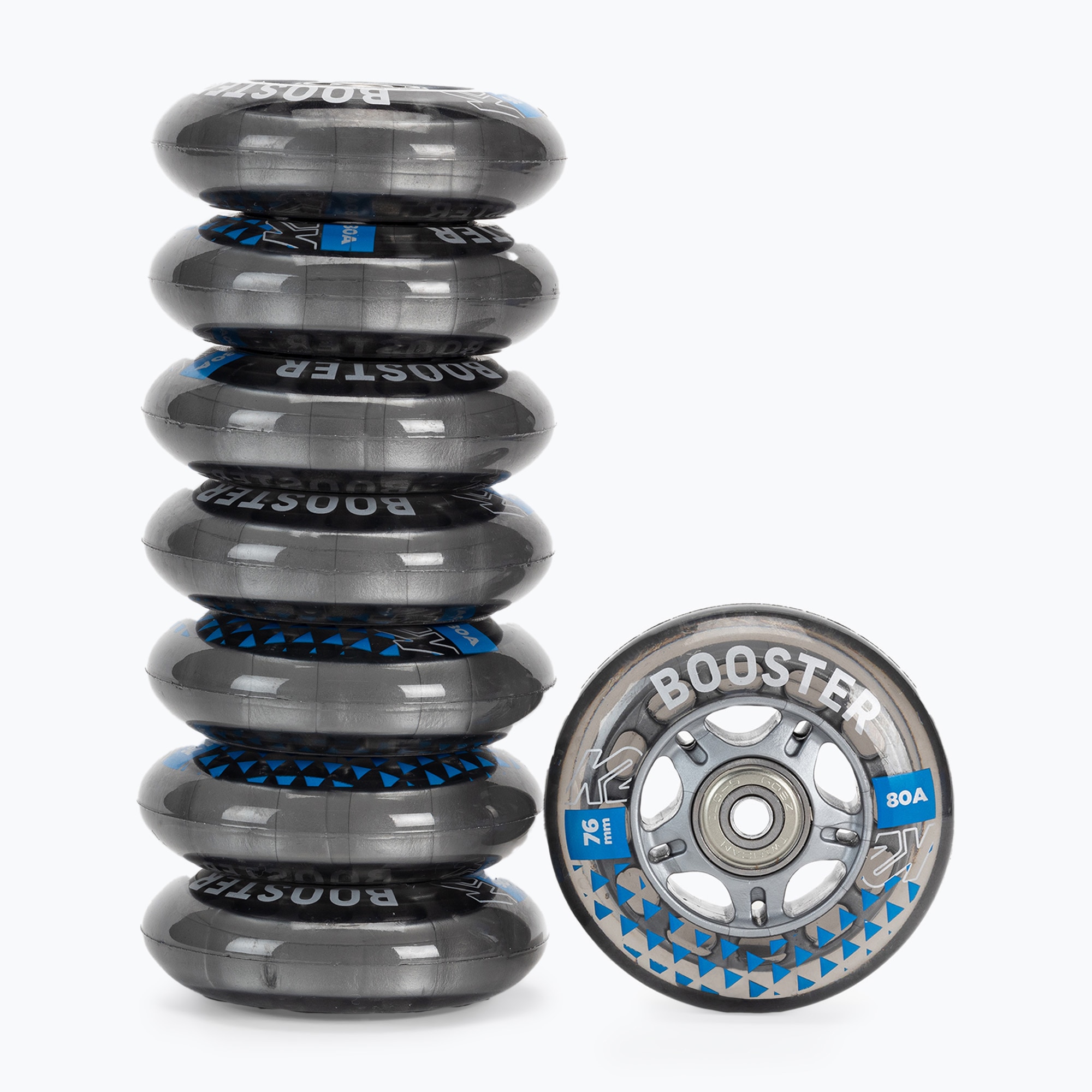 Pack De 8 Roues K2 Booster 76mm 80A – Avec Roulements ILQ5, Compatibles Patins Taille M/L