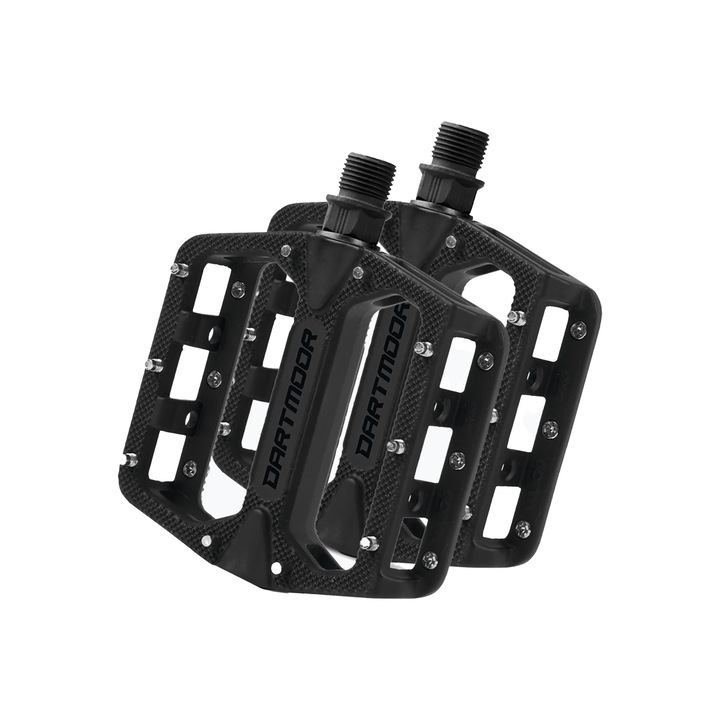 Pedale de bicicleta, Dartmoor, Aluminiu, Negru