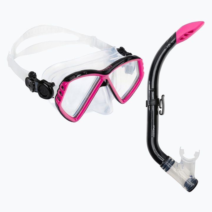 Set snorkeling pentru copii, Aqualung, Siliciu, Negru/Roz