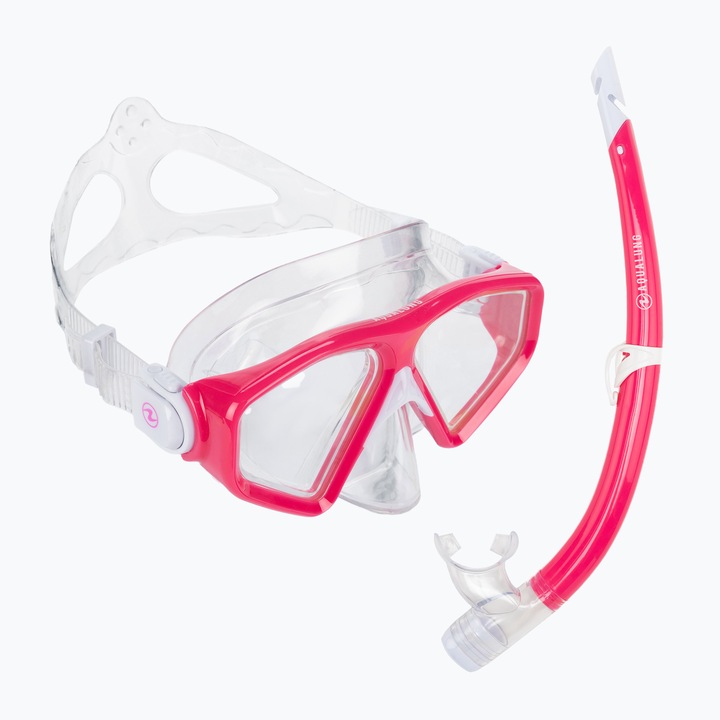 Set de snorkeling Aqualung Saturn Combo, masca si fajca, roz, poliweglan, pentru barbati si femei