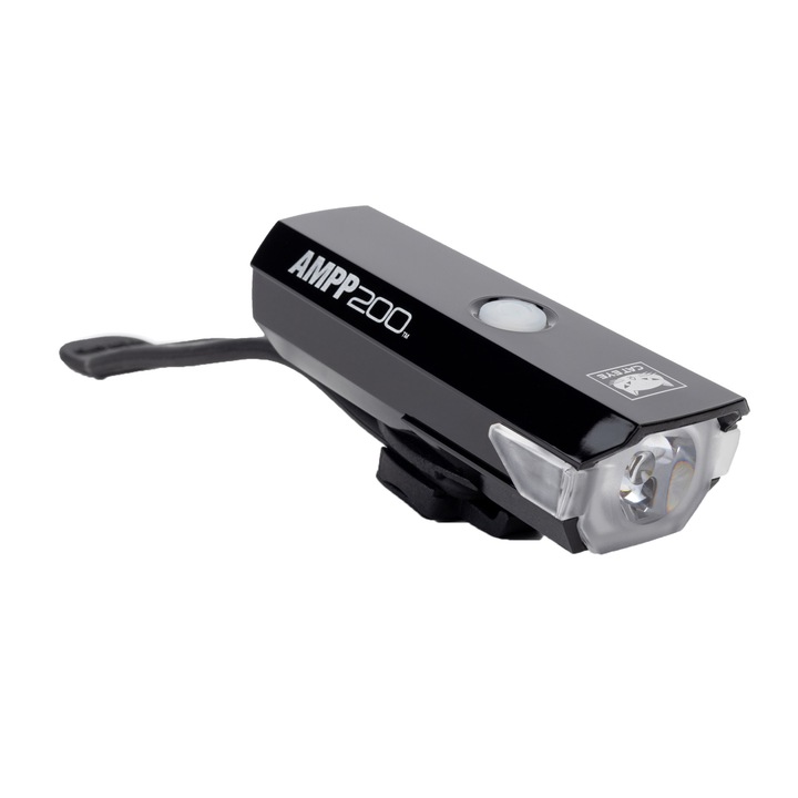 Предна светлина за велосипед, CatEye Ampp, 200 Hl-El042Rc 5344120, LED, черна
