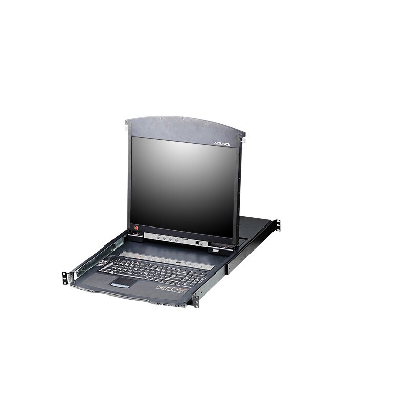 ALTUSEN KVM 8-port Hight Density Dual Rail LCD19'' + Keyboard + Tuchpad, 19'' 1U