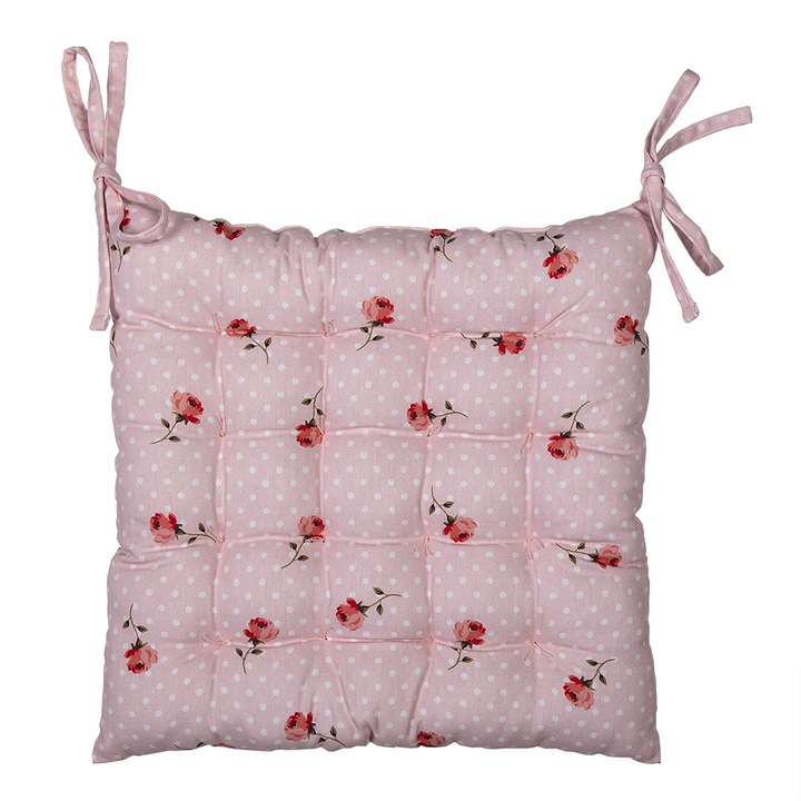 Set 6 perne scaune bumbac Roses 40x40x4 cm
