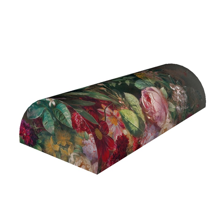 Dekoratív párna, Bertoni, ortopéd féltekercs memóriahabbal, Többszínű, 10x40 cm, Csokor