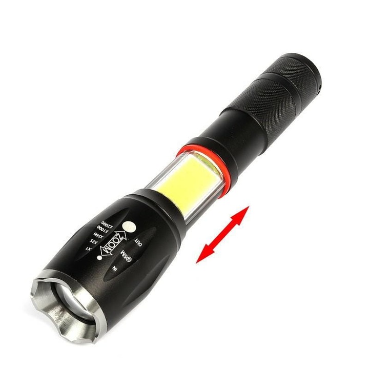 LED фенер, ZakupyTV, черен