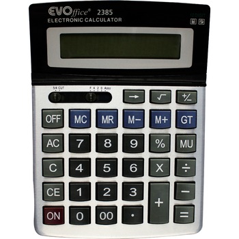 Calculator EVOffice 2385, 12 digiti, front metalic, ecran rabatabil Calculator EVOffice 2385, 12 digiti, front metalic, ecran rabatabil