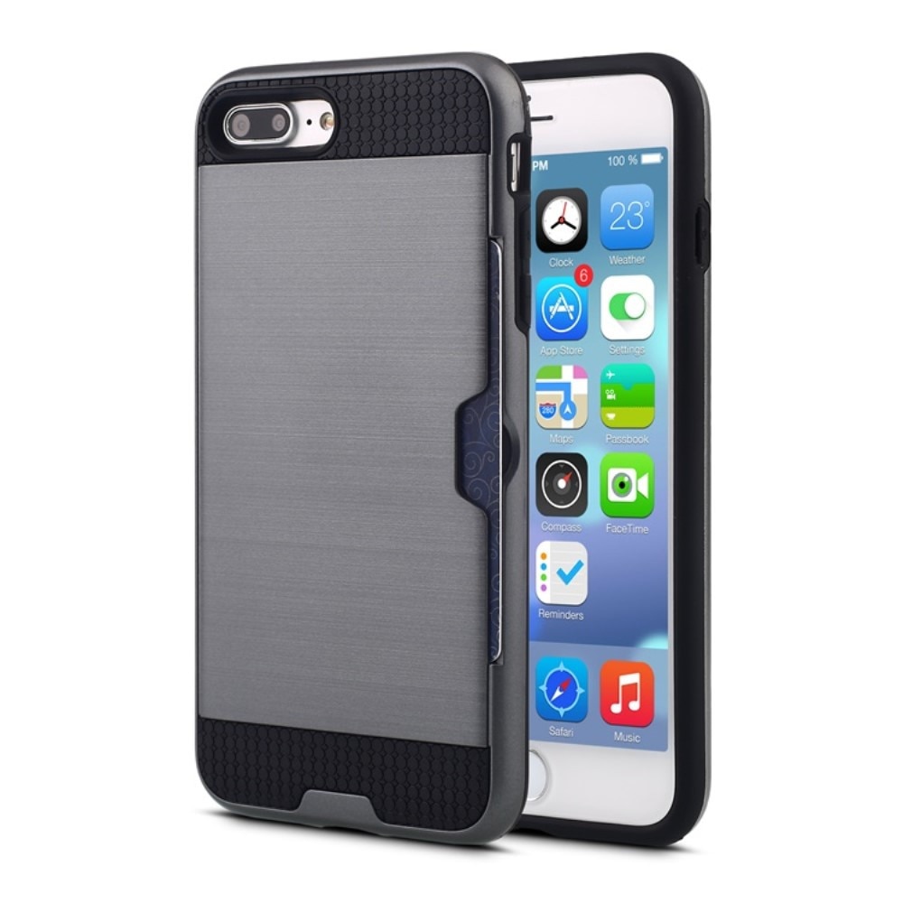 Husa iPhone 7, Combo Cover, Silicon + PC, Culoare Gri, Protectie Spate+Spate