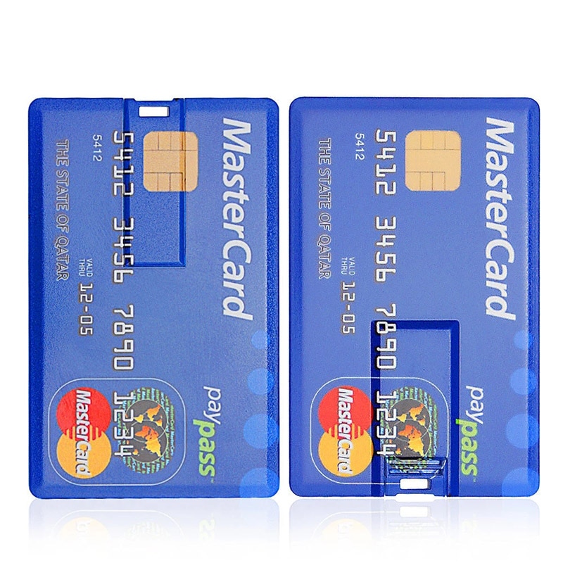 Stick memorie USB, 64GB, sub forma de card bancar, albastru - eMAG.ro