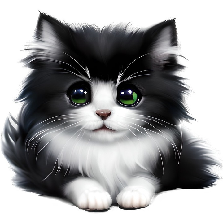 Sticker decorativ, Pisica, Negru, 65 cm, 1229STK