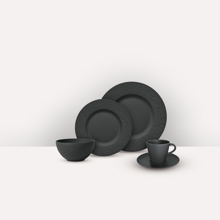 Set 20 piese Manufacture Rock, Villeroy and Boch, portelan, negru
