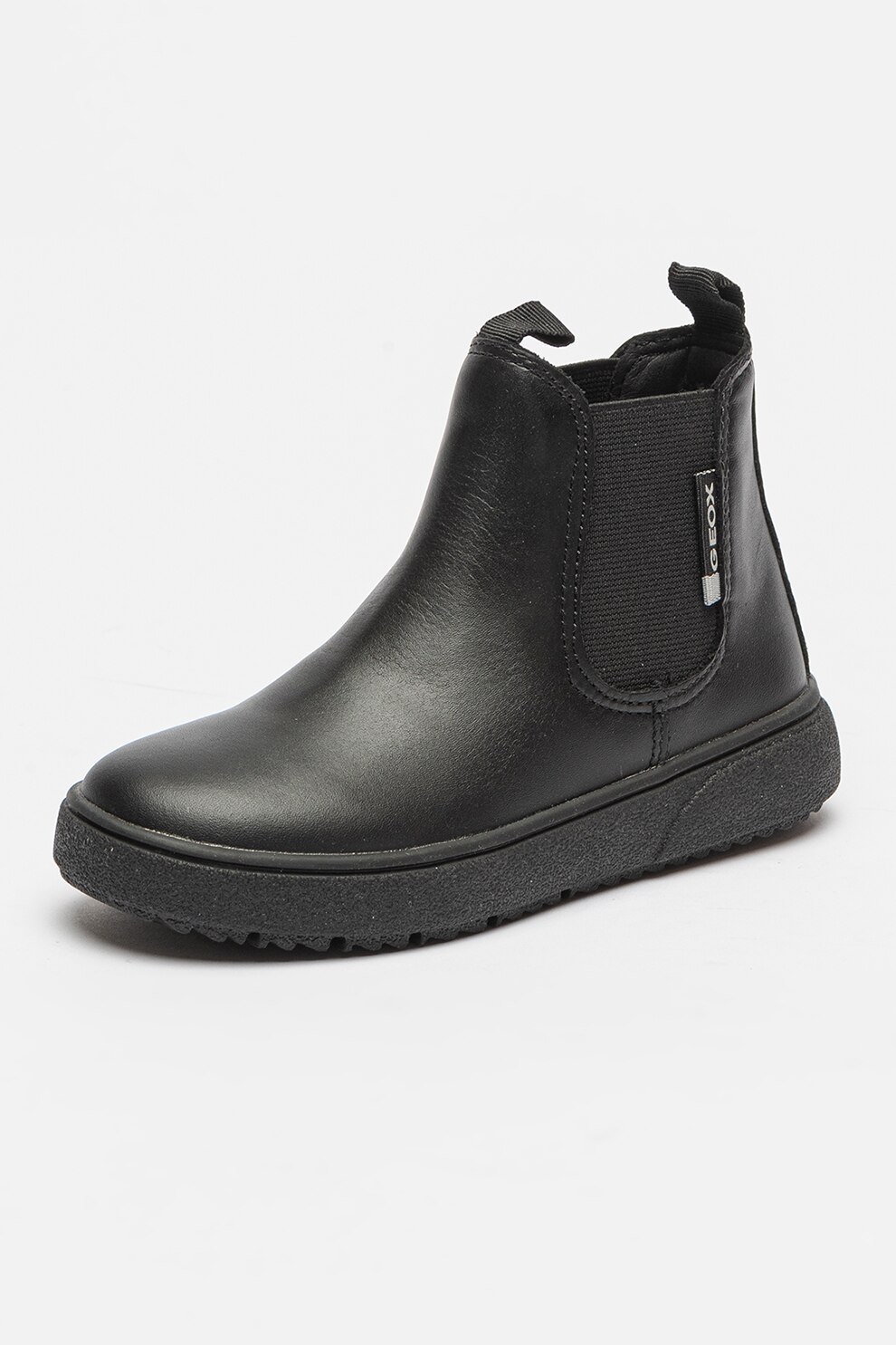 Geox Ghete Chelsea din piele Theleven Negru