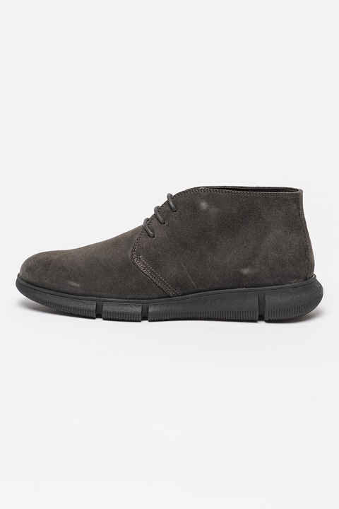 Geox, Ghete Chukka din piele intoarsa, Gri antracit, 40