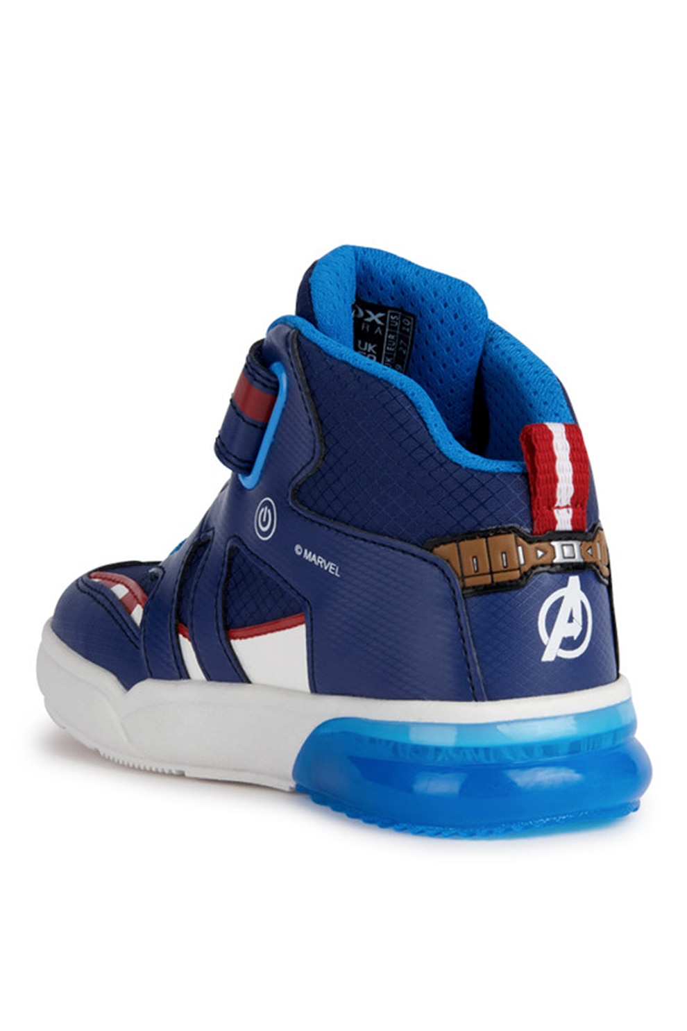 Geox, Pantofi sport high-cut cu imprimeu Captain America, Rosu