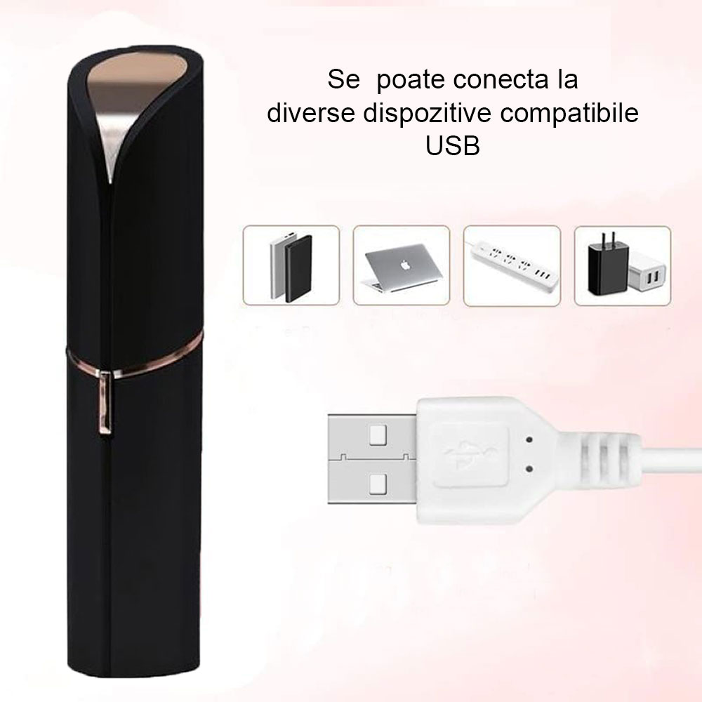 Epilator Facial GREATON, Incarcare USB, Hipoalergenic, Acumulator, fara