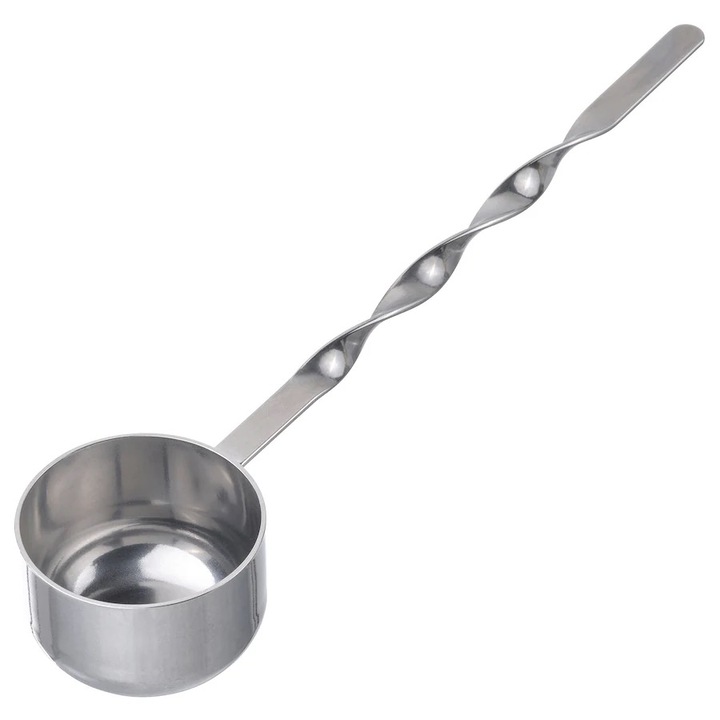 Speciális kávéskanál, 16 cm, rozsdamentes acél, spirál, hosszú nyél, mosogatógépben mosható