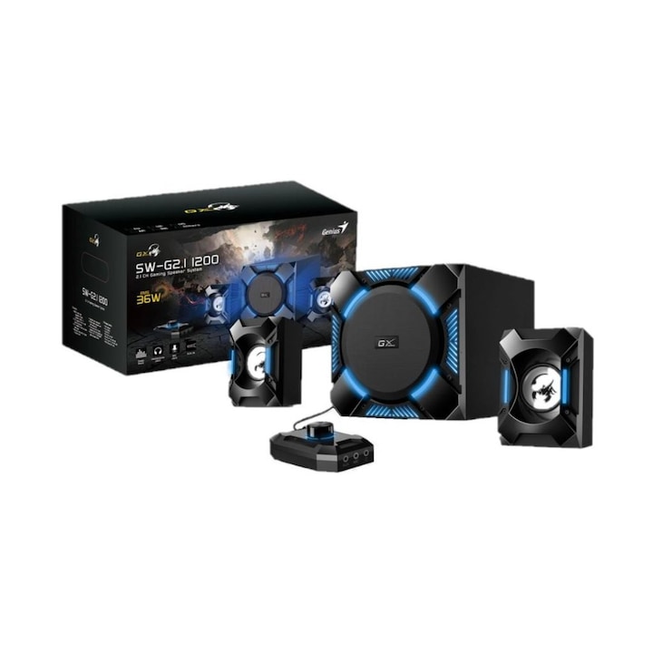 Genius SW-G2.1 1200 Gaming Speaker Black/Blue (31730044400)