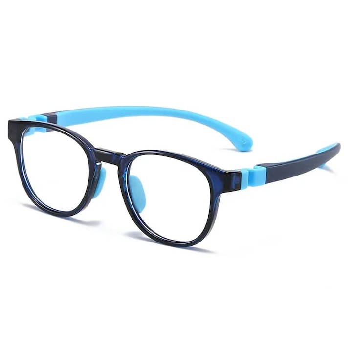 Предпазни очила за компютър за деца, Без диоптри, Прозрачни стъкла, Tessero, Син