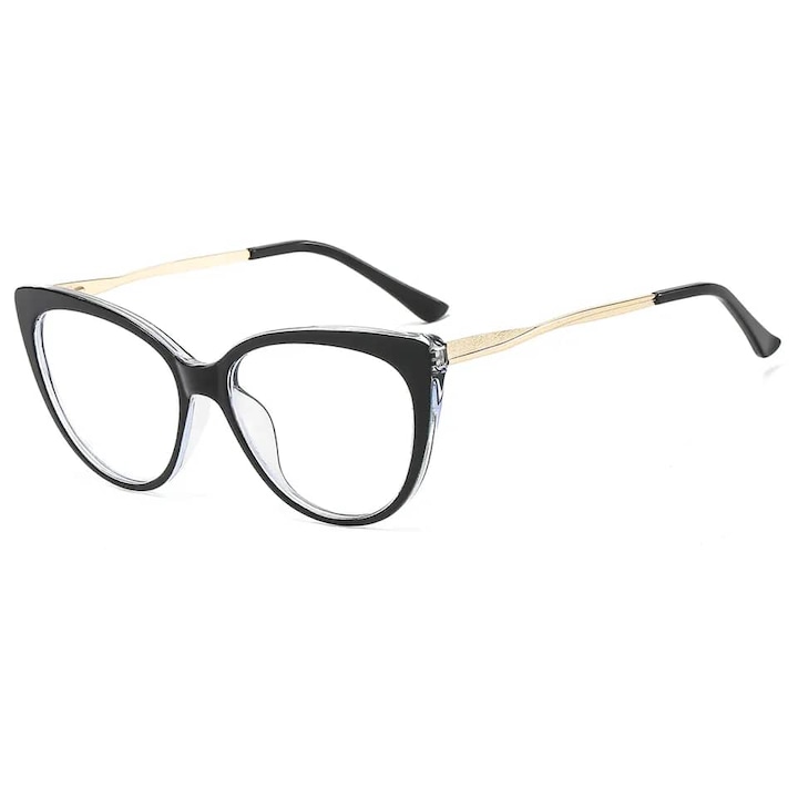Защитни очила Tessero, за компютър, без диоптри, прозрачни стъкла, антирефлекс, анти синя светлина, златист