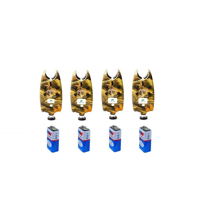 Set 4 senzori prokarpfishing pescuit cu baterii incluse de 9v