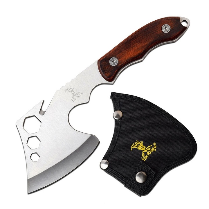 Vadász fejsze tokkal, fix pengével, rozsdamentes acél, ER-199BR