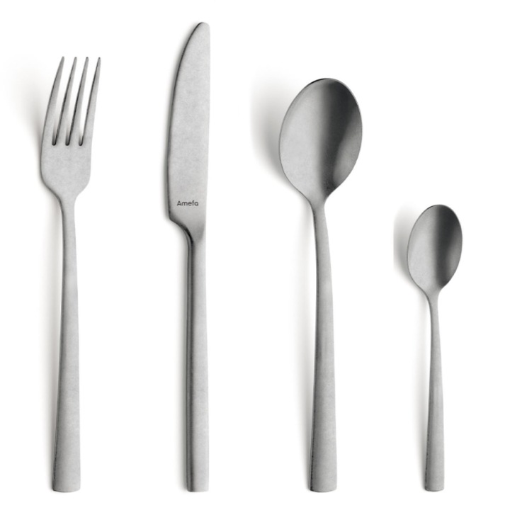 Evőeszköz készlet Amefa Vintage Grey Satin, rozsdamentes acél, 2 mm, 16 részes