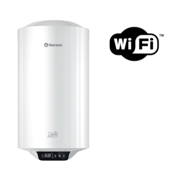 Boiler electric THERMEX DIGITAL Wi-Fi 80 V cu functie smart (80 litri - 2000 W - Ø 460 mm)