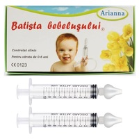 Batista Bebelusului Arianna, aspirator nazal cu set 2 bucati seringa lavaj nazal, 10 ml, MEDILOGIC™