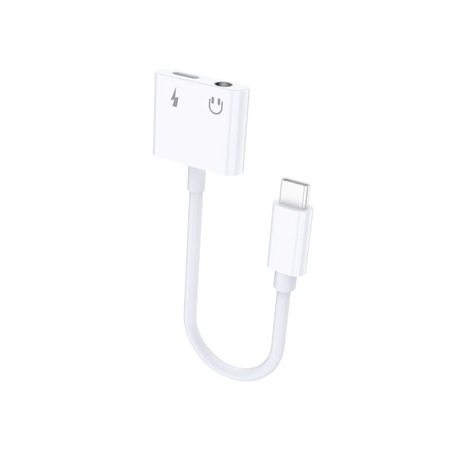 USB Type-C адаптер за зареждане и аудио към USB Type-C и жак 3,5 мм, 15 ...