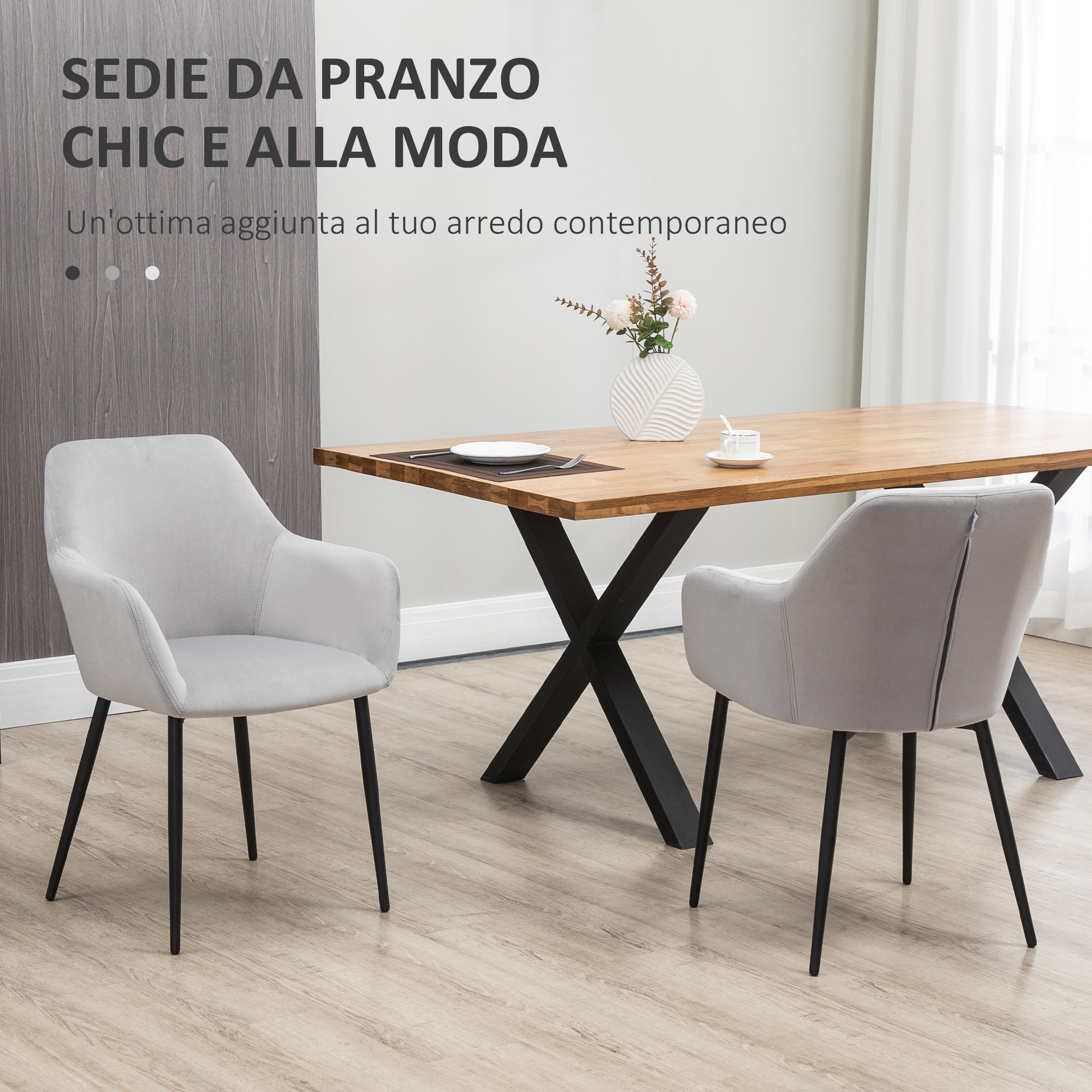 KIT キット Side table グレー Set de 2 scaune de sufragerie, decorative din material