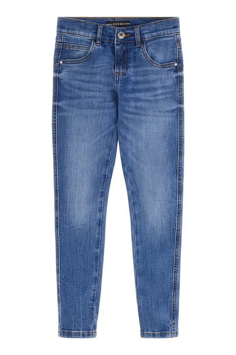 GUESS KIDS, Alacsony derekú skinny fit farmernadrág, Pasztellkék