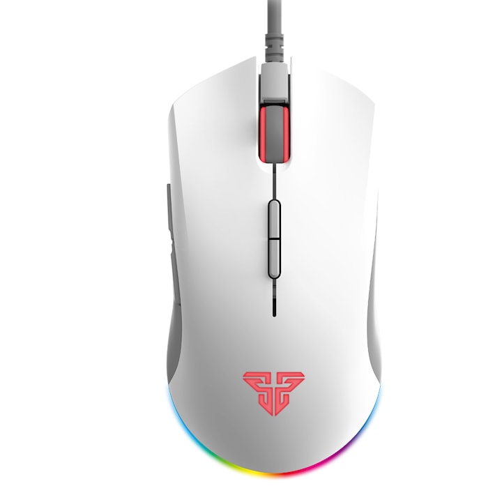Mouse de gaming FANTECH X17 BLAKE, FanTech, Senzor optic avansat PixArt 3325, Sensibilitate reglabila de la 200 - 10000 DPI, 7 butoane programabile, Retroiluminare RGB in 7 moduri, Alb