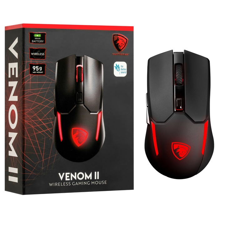 Mouse de gaming pentru gameri, PANTHERISE VENOM II, 4000 DPI, 95 g