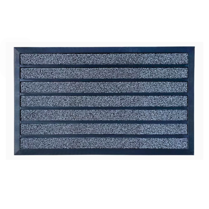 Bejárati szőnyeg, tartós, gumi és polietilén, FORTE szürke, 60 x 40 cm