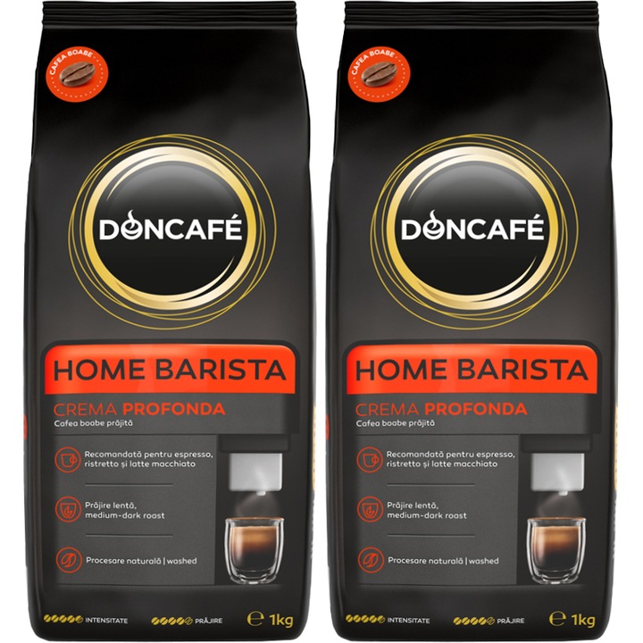 Pachet 2x Cafea Boabe Doncafe Home Barista Crema Profonda 1kg