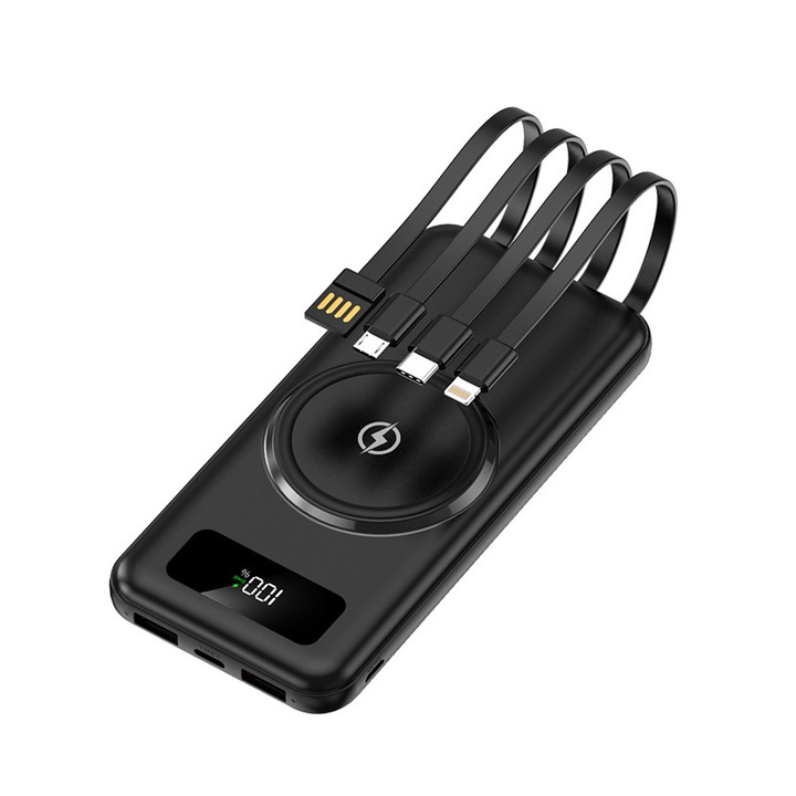 Външна батерия STELS Q90, PowerBank, 30000mAh, Черен