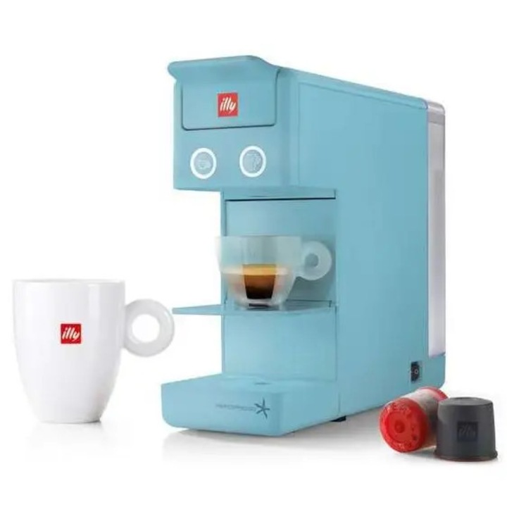 Espressor capsule Illy Francis, seria Y3.3, Iperespress, 0,75 l, carcasa albastru