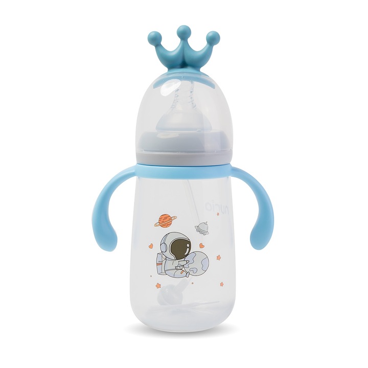 Biberon cu Dizpozitiv Anticolici Albastru - 300 ml Nurio