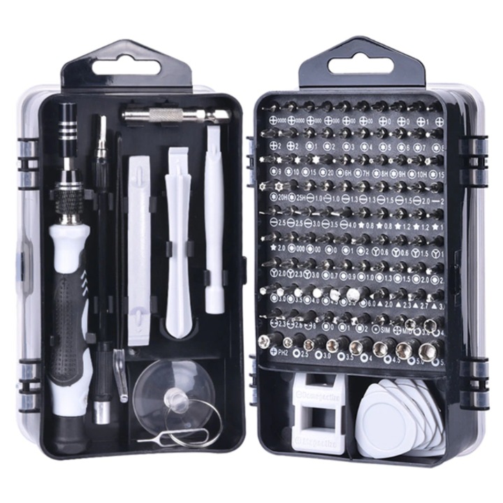 Set 115 accesorii Biti Surubelnita Chei